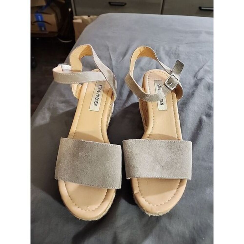 Steve Madden‎ Jewell Wedge Sandal, Women's Size 9 M, Tan